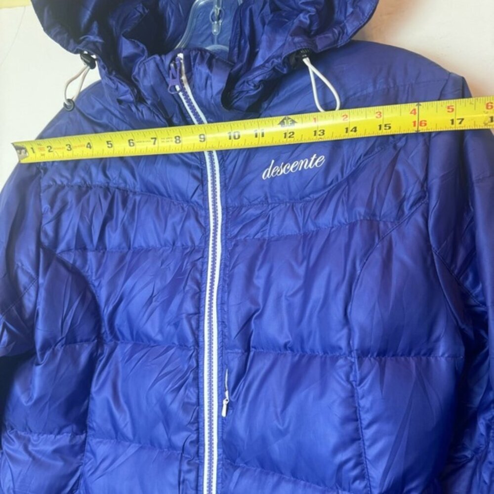 DESCENTE Down Ski Puff Jacket Coat Remove Hood Warm Parka Zipper Pockets Pack 10 - Picture 13 of 16